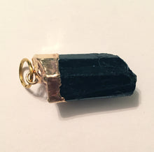 Load image into Gallery viewer, Black Tourmaline Point Pendant with 14k Gold Plate Bail