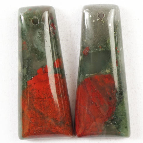Bloodstone Beads! Rounded Trapezoid Earring Beads