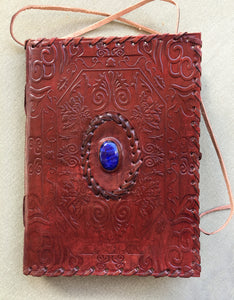Blue Stone Embossed Leather Journal