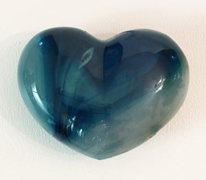 Blue Agate Puffy Heart No. 14