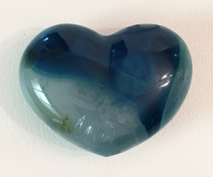 Blue Agate Puffy Heart No. 14