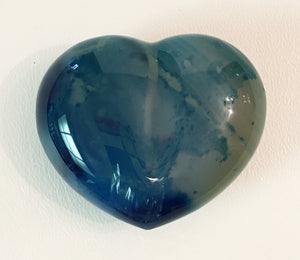 Blue Agate Puffy Heart No. 22