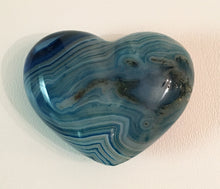Load image into Gallery viewer, Blue Agate Puffy Heart No. 24