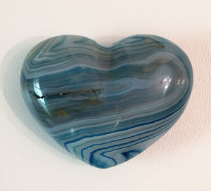Blue Agate Puffy Heart No. 24