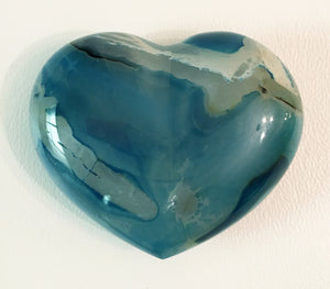Blue Agate Puffy Heart No. 25