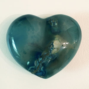 Blue Agate Puffy Heart No. 30