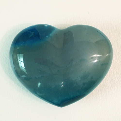 Blue Agate Puffy Heart No. 34