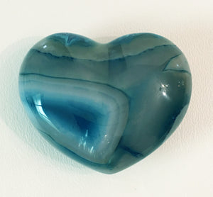 Blue Agate Puffy Heart No. 9