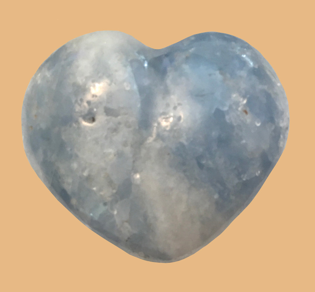 Blue Calcite Puffy Heart for easier detox