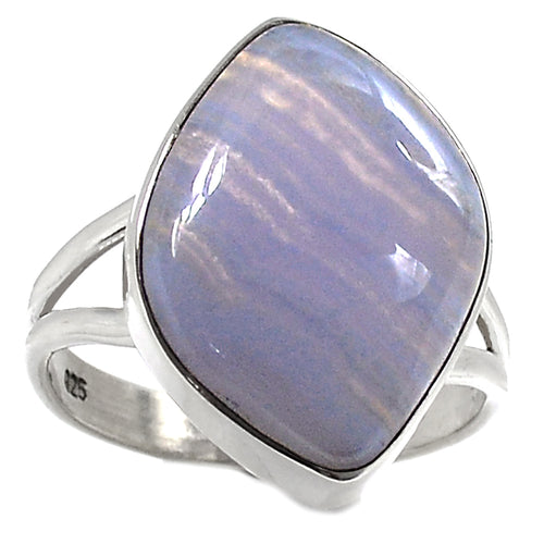 Blue Lace Agate Ring sterling silver in size 9.5