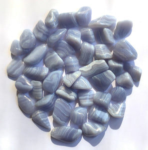 Blue Lace Chalcedony One Pound of Tumbled Stones