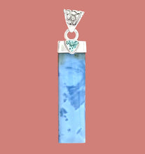 Load image into Gallery viewer, Blue Owyhee Opal Pendant with Blue Topaz Accent