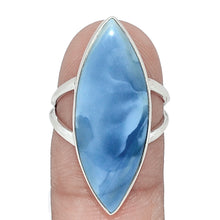 Load image into Gallery viewer, Blue Owyhee Opal Ring sterling silver in size 6.5