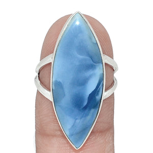 Blue Owyhee Opal Ring sterling silver in size 6.5
