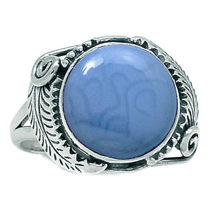 Blue Owyhee Opal Ring Southwestern Sterling Silver Ring in Size 9.