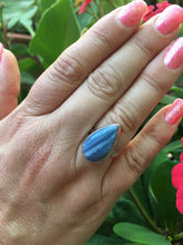 Load image into Gallery viewer, Blue Owyhee Opal Ring size 6.5 in Teardrop Shape
