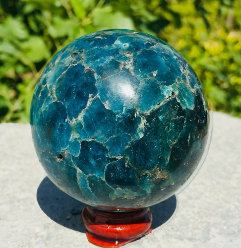 Blue Apatite Sphere 2.35 Inch diameter