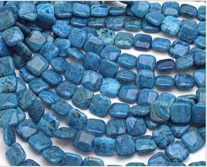 Blue Crazy Lace Agate Square Beads
