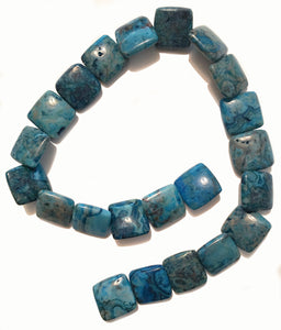Blue Crazy Lace Agate Square Beads