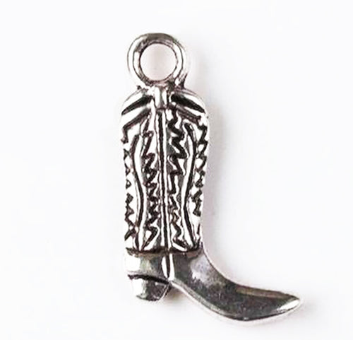 Cowboy Boot Silver Plated Pewter Charm
