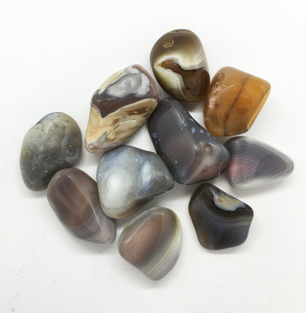 Botswana Agate Stones pocket size in quarter pound lot natural tumbled stones