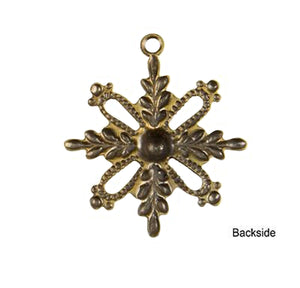 Oxidized Brass Snowflake Charm by TierraCast