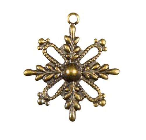 Oxidized Brass Snowflake Charm by TierraCast