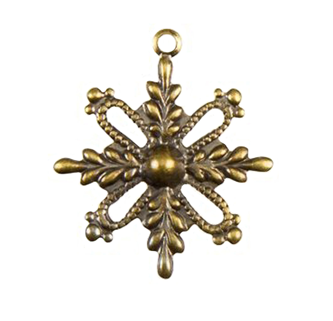 Oxidized Brass Snowflake Charm by TierraCast