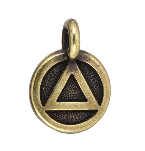 Recovery Charm Brass Oxide Pewter by TierraCast