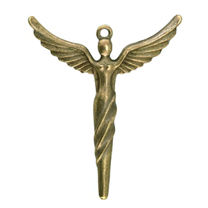 Winged Nike Goddess Brass Pendant