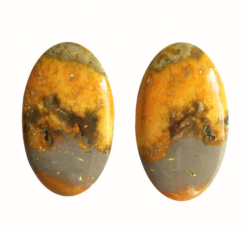 Bumblebee Jasper Cabochons matched pair of ovals