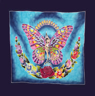 Butterfly Goddess Balinese Batik Rayon Wall Hanging Banner