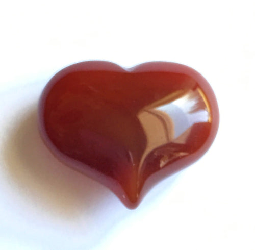 Carnelian Puffy Heart for happiness.  Extra small 25mm wide.