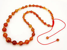 Load image into Gallery viewer, Carnelian Graduated Round Bead Necklace with Macrame Closure