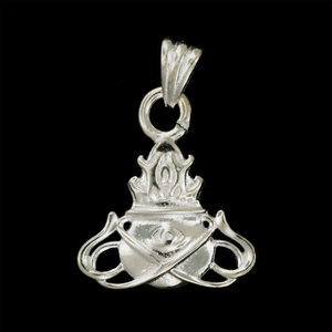Halloween Witch's Cauldron with Eye and Flames Charm Sterling Silver