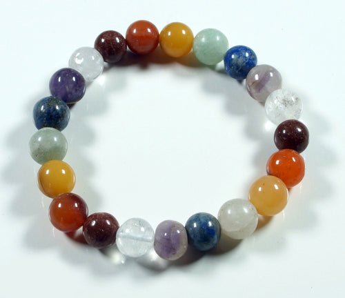 Natural Gemstone Chakra Bracelet - Large Size