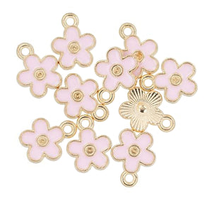 Flower Charm Gold with Pink