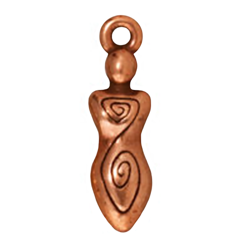 Spiral Goddess Charm by TierraCast in Antique Copper Plate
