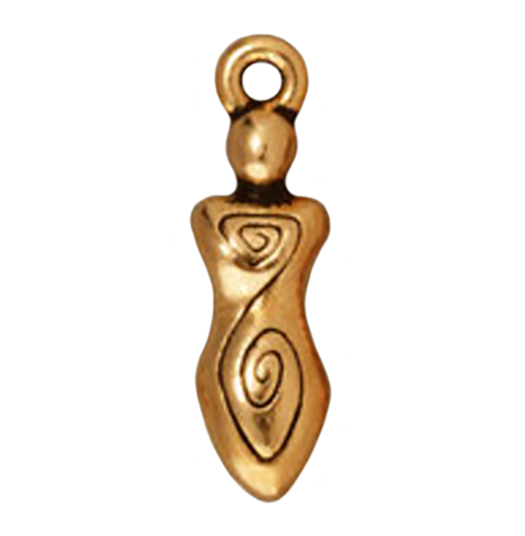 Spiral Goddess Charm by TierraCast in Antique 14k Gold Plate