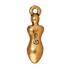 Spiral Goddess Charm by TierraCast in Antique 14k Gold Plate