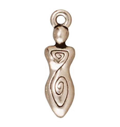 Spiral Goddess Charm by TierraCast in Antique Silver Plate