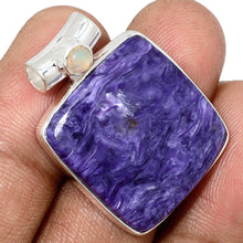 Load image into Gallery viewer, Russian Charoite Pendant with Rainbow Moonstone