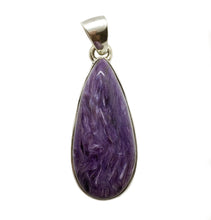 Load image into Gallery viewer, Charoite Pendant in Sterling Silver Teardrop