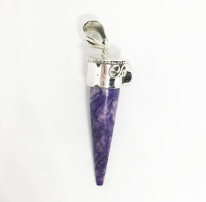 Charoite Pendant Point with Amethyst