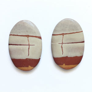 Chohua Jasper Oval Cabochons matching Pair