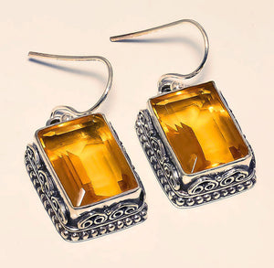 Citrine Sterling Silver Filigree Earrings