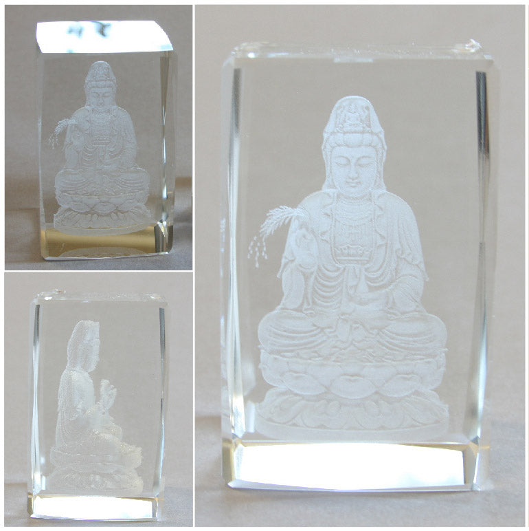 Kwan Yin Crystal Paperweight