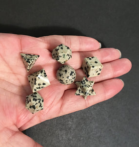 Dalmatian Stone 7 Piece Platonic Solids Sacred Geometry