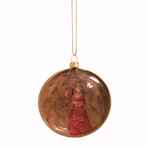 Vintage Diorama Ornament of Indian Dancer