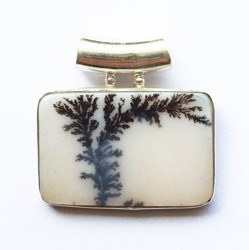 Scenic Dendritic Agate Pendant in Sterling Silver